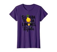 Si La Vida Te Da Limones, Pide Tequila | Frase Divertida Camiseta, Mujer, Morado, XS