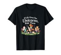 Si la Vida te da Unicornios montan en Ellos Arte Ecuestre Camiseta