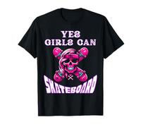 Sí, Las niñas Pueden Andar en patineta, Skater Girl Skull, Skate Girl Camiseta