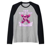 Sí, Las niñas Pueden Andar en patineta, Skater Girl Skull, Skate Girl Camiseta Manga Raglan
