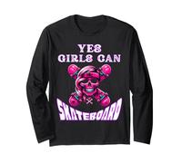 Sí, Las niñas Pueden Andar en patineta, Skater Girl Skull, Skate Girl Manga Larga