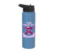 Sí, las niñas pueden andar en patineta, Skater Girl Skull, Skate Girl Stainless Steel Insulated Water Bottle