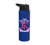 Sí, las niñas pueden andar en patineta, Skater Girl Skull, Skate Girl Stainless Steel Insulated Water Bottle