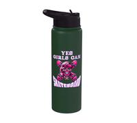 Sí, las niñas pueden andar en patineta, Skater Girl Skull, Skate Girl Stainless Steel Insulated Water Bottle