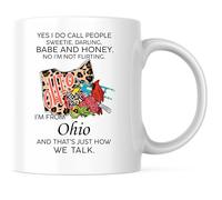 Sí, Llamo A Las Personas Cariño, Amor, Nena Y Cariño. Soy De Ohio. Taza De Café Elegante Tazas De Desayuno Con Asa Taza Para Cappuccino Bebidas Frías Y Calientes Hogar 330Ml