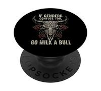 Si los géneros confunden que vas a leche un toro Meme divertido Vintage PopSockets PopGrip Adhesivo