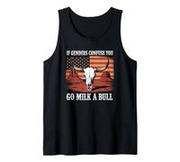 Si los géneros te confunden, ve a ordeñar a un Toro Americano Camiseta sin Mangas
