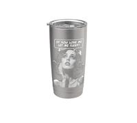 Si me amas, déjame dormir, divertida, sarcástica, chica pop art Vaso térmico de acero inoxidable de doble pared