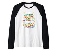 Si me Necesitas, estaré en el mar Cruise Vibes Camiseta Manga Raglan