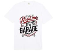 Si me Necesitas, estaré en la mecánica del Garaje, Cabezales de Engranajes Comfort Colors Adult Heavyweight T-Shirt