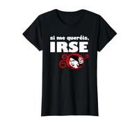 Si me Quieres, váyanse Camiseta gráfica económica, Mujer, Negro, L