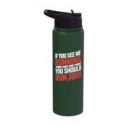 Si me ves corriendo las cosas han ido mal Stainless Steel Insulated Water Bottle