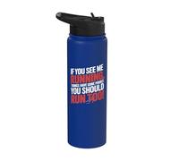 Si me ves corriendo las cosas han ido mal Stainless Steel Insulated Water Bottle