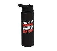 Si me ves corriendo las cosas han ido mal Stainless Steel Insulated Water Bottle