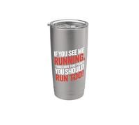 Si me ves corriendo las cosas han ido mal Vaso térmico de acero inoxidable de doble pared