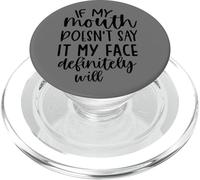 Si mi boca no lo dice mi cara definitivamente lo hará PopSockets PopGrip para MagSafe