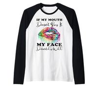 Si mi boca no lo dice mi rostro definitivamente tendrá paz Camiseta Manga Raglan