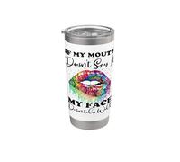 Si mi boca no lo dice mi rostro definitivamente tendrá paz Vaso térmico de acero inoxidable de doble pared