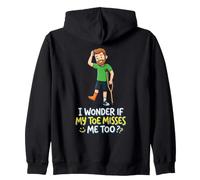 Si mi Dedo del pie me extraña amputación prótesis Brazo Pierna amputado Sudadera con Capucha