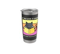 Si mi libro está abierto, tu boca debería estar cerrada Lectura de gatos Vaso térmico de acero inoxidable de doble pared