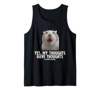 Sí, mis Pensamientos Tienen Pensamientos TDAH Funny Tonto Meme Cat Camiseta sin Mangas
