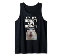 Sí, mis Pensamientos Tienen Pensamientos TDAH Funny Tonto Meme Cat Camiseta sin Mangas