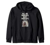 Sí, mis Pensamientos Tienen Pensamientos TDAH Funny Tonto Meme Cat Sudadera con Capucha