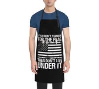 Si No Defiendes La Bandera, Entonces No Vivas Bajo Ella. Delantal Antiincrustante Delantal Barbacoa Transpirable Delantales para Cocinero Trabajo Mujer 70X84cm