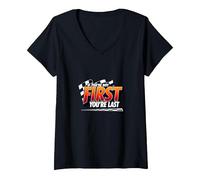 Si no Eres el Primero, Eres el último - Lema de Carreras Camiseta Cuello V, Mujer, Negro, L