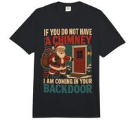 Si no Hay Chimenea, Estoy viniendo en tu Puerta Trasera Navidad Comfort Colors Adult Heavyweight T-Shirt