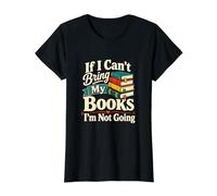 Si no Puedo traer mis Libros Humor Lector Camiseta gráfica económica, Mujer, Negro, XS