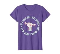 Si no Quieres Trabajar ni Shall no Comer Camiseta, Mujer, Morado Jaspeado, S
