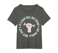 Si no Quieres Trabajar ni Shall no Comer Camiseta, Mujer Tallas Grandes, Asfalto, 5XL Grande