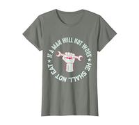 Si no Quieres Trabajar ni Shall no Comer Camiseta, Mujer, Verde Militar Jaspeado, M