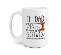 Si Papá No Puede Arreglarlo, Sabemos Que Lo Solucionaremos. Tazas De Regalo Graciosa Tazón Cerámica Tazas Té Regalos Novedosos Para Oficina Amigos Navidad 330Ml