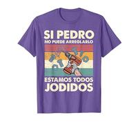 Si Pedro No Puede Repararlo - Español Camiseta, Hombre, Morado Jaspeado, M