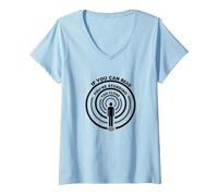 Si Puedes Leer Esto, estás Demasiado Cerca Camiseta Cuello V, Mujer, Azul Bebé, M