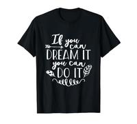 Si Puedes soñar Puedes Hacerlo Cita Motivacional Camiseta gráfica económica, Hombre, Negro, XL