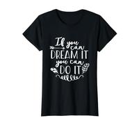 Si Puedes soñar Puedes Hacerlo Cita Motivacional Camiseta gráfica económica, Mujer, Negro, XL