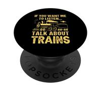 Si Quieres Que escuche Hablar de Trenes PopSockets PopGrip Adhesivo