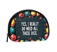 Sí, Realmente Necesito Todos Estos Dados. Monedero pequeño con Forma de Concha para Mujeres y Hombres - Cartera pequeña con Cremallera para Monedas, Monedero portátil de Viaje, Tarjetero y Llavero.
