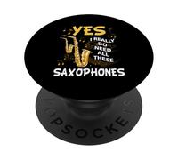 Sí, Realmente Necesito Todos Estos Instrumentos Musicales de saxofones PopSockets PopGrip Adhesivo