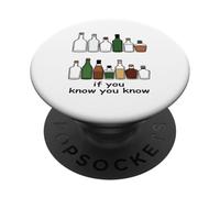 Si Sabes Que Sabes Botella Bar Humor Beber Vida Nocturna PopSockets PopGrip Adhesivo