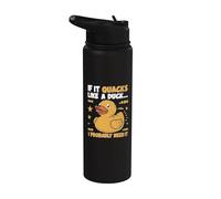 Si se cuestionan como un pato, probablemente lo necesite pato de goma Stainless Steel Insulated Water Bottle