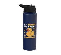 Si se cuestionan como un pato, probablemente lo necesite pato de goma Stainless Steel Insulated Water Bottle
