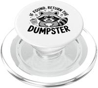 Si se Encuentra, devuelve el contenedor de Basura Divertido Panda Mapache Meme PopSockets PopGrip para MagSafe