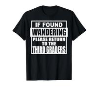 Si se Encuentra preguntándose, regrese a la Escuela de Tercer Grado Camiseta gráfica económica, Hombre, Negro, S