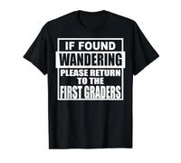 Si se Encuentra preguntándose, regrese a los Estudiantes de Primer Grado 1er Camiseta gráfica económica, Hombre, Negro, M