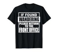 Si se Encuentra preguntándose, regrese al Personal de la Oficina Principal Camiseta gráfica económica, Hombre, Negro, L