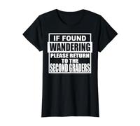 Si se lo Encuentra preguntándose, regrese a los Estudiantes de Segundo Grado 2do 2 Camiseta gráfica económica, Mujer, Negro, S